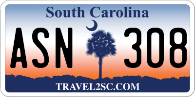 SC license plate ASN308