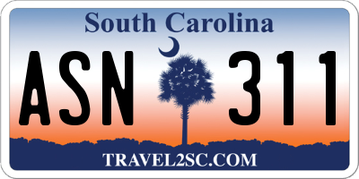 SC license plate ASN311