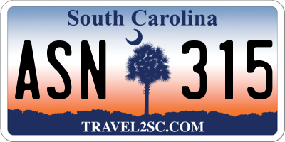 SC license plate ASN315