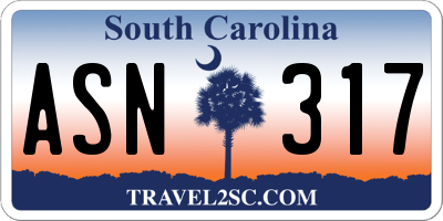 SC license plate ASN317