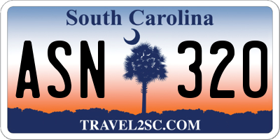 SC license plate ASN320