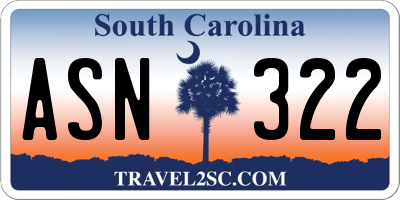 SC license plate ASN322