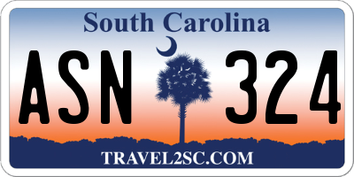 SC license plate ASN324