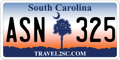 SC license plate ASN325