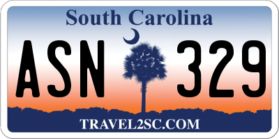 SC license plate ASN329