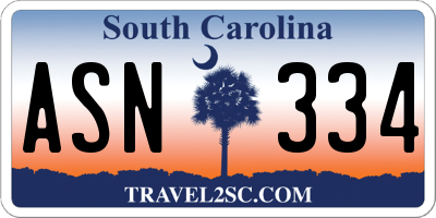 SC license plate ASN334