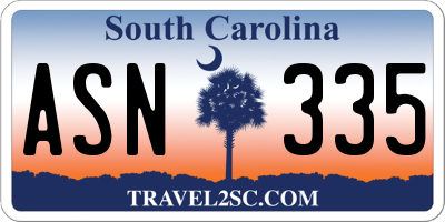 SC license plate ASN335