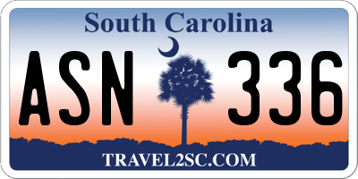 SC license plate ASN336