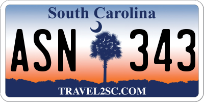 SC license plate ASN343