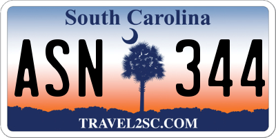 SC license plate ASN344