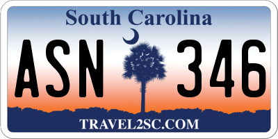 SC license plate ASN346