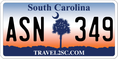 SC license plate ASN349