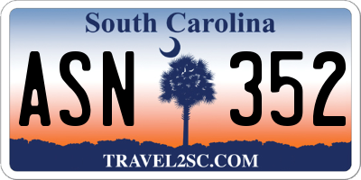 SC license plate ASN352