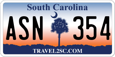 SC license plate ASN354