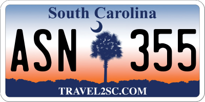 SC license plate ASN355