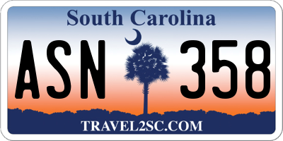 SC license plate ASN358
