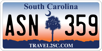 SC license plate ASN359