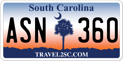 SC license plate ASN360