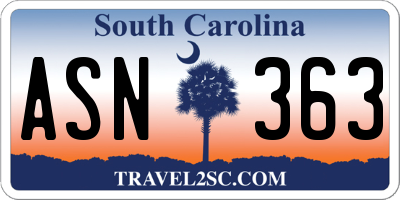 SC license plate ASN363