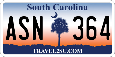 SC license plate ASN364