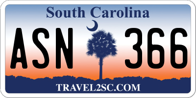 SC license plate ASN366