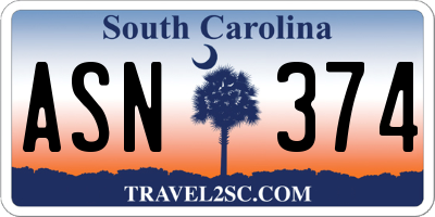 SC license plate ASN374