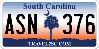 SC license plate ASN376