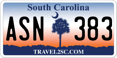 SC license plate ASN383