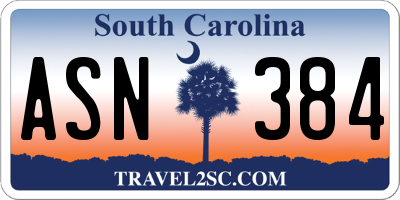 SC license plate ASN384