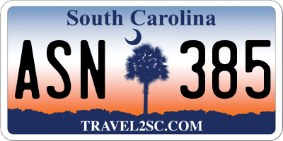 SC license plate ASN385