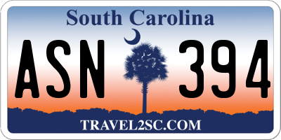 SC license plate ASN394