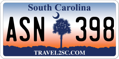 SC license plate ASN398