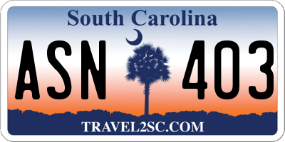 SC license plate ASN403