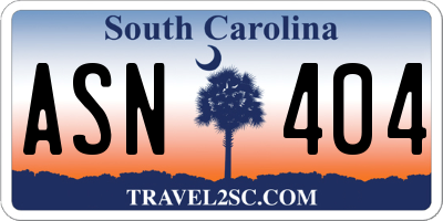 SC license plate ASN404