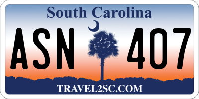 SC license plate ASN407