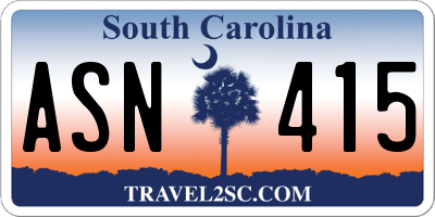 SC license plate ASN415