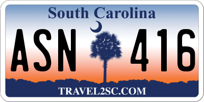 SC license plate ASN416