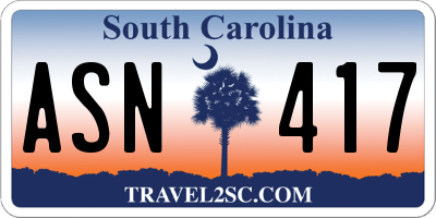 SC license plate ASN417