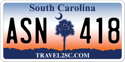 SC license plate ASN418