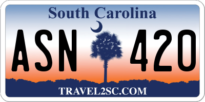 SC license plate ASN420