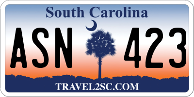 SC license plate ASN423
