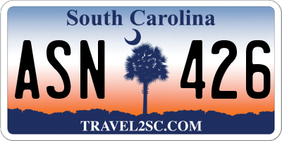 SC license plate ASN426