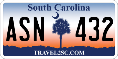 SC license plate ASN432