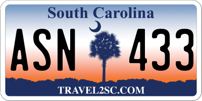 SC license plate ASN433