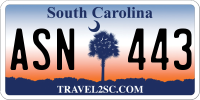 SC license plate ASN443