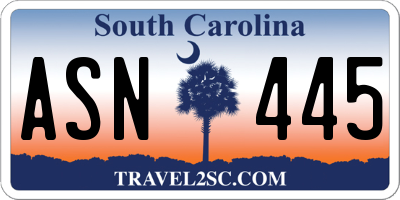 SC license plate ASN445