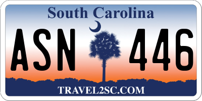 SC license plate ASN446