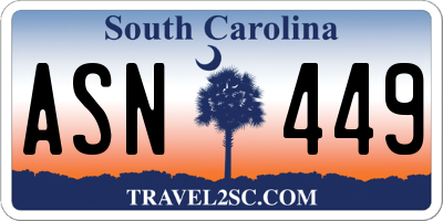 SC license plate ASN449
