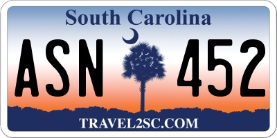 SC license plate ASN452