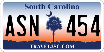 SC license plate ASN454